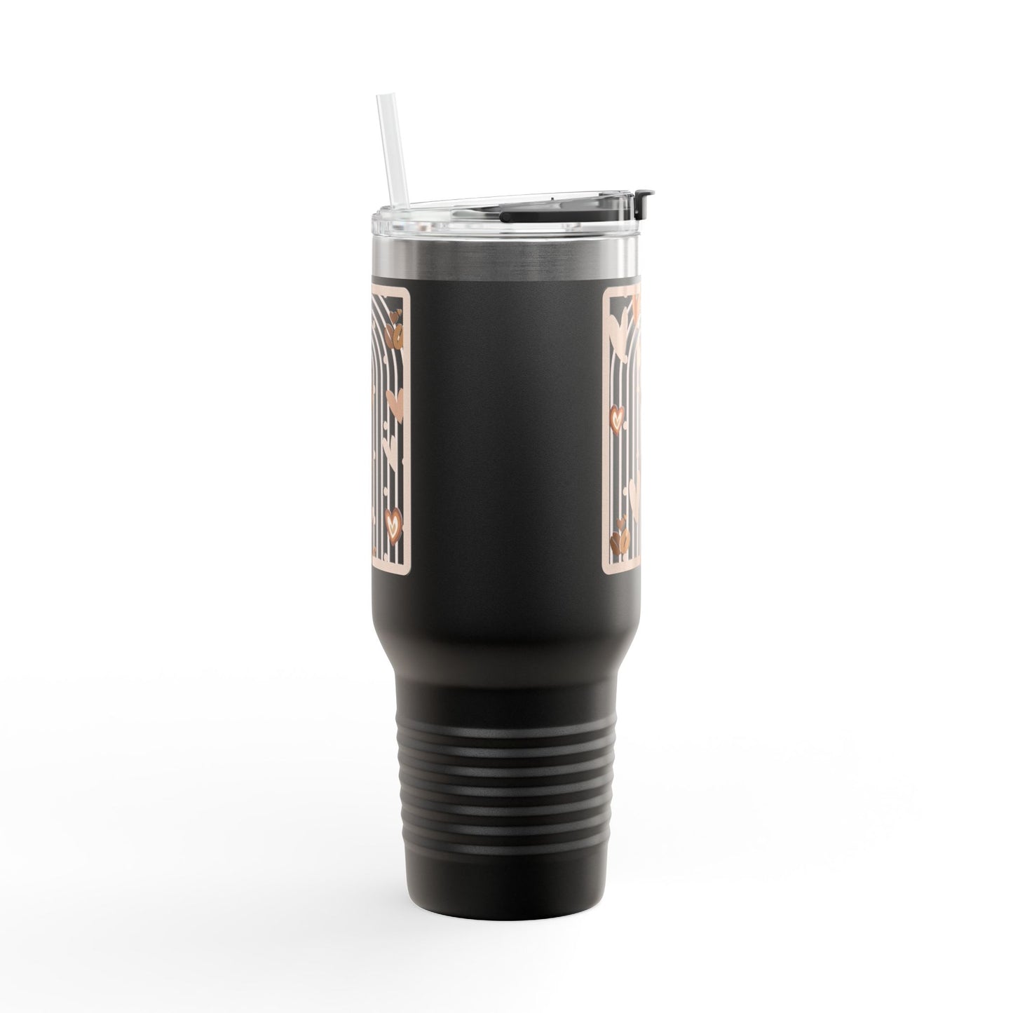 Retro Roast 40 oz Black Tumbler | Retro Coffee Travel Mug | Modern Coffee Lover Gift