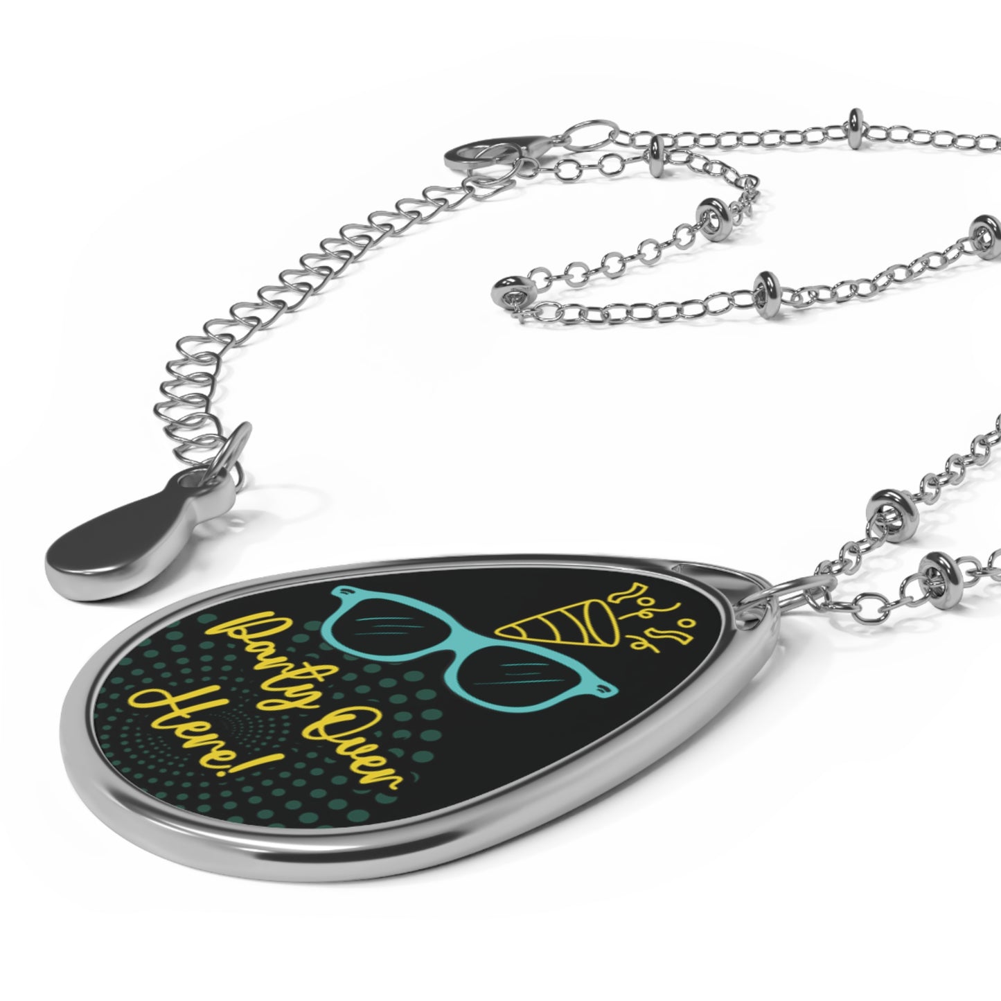 Party Over Here Necklace Fun Party Jewelry Celebration Necklace Cute Sunglasses Pendant  Birthday Gift Festival Jewelry Oasis by Alison