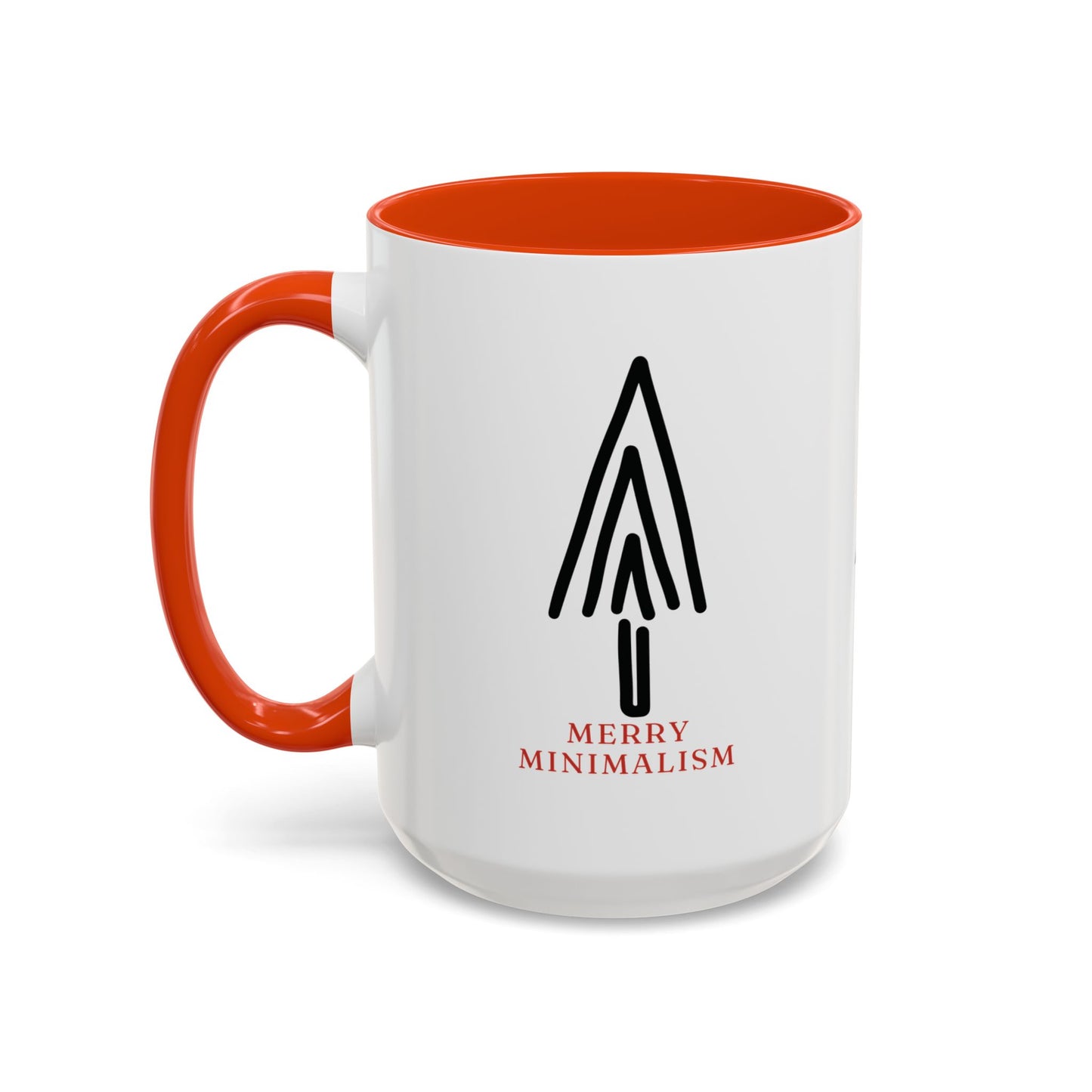 Merry Minimalism Geometric Tree 15 oz Red Accent Mug | Modern Christmas Tree Coffee Cup