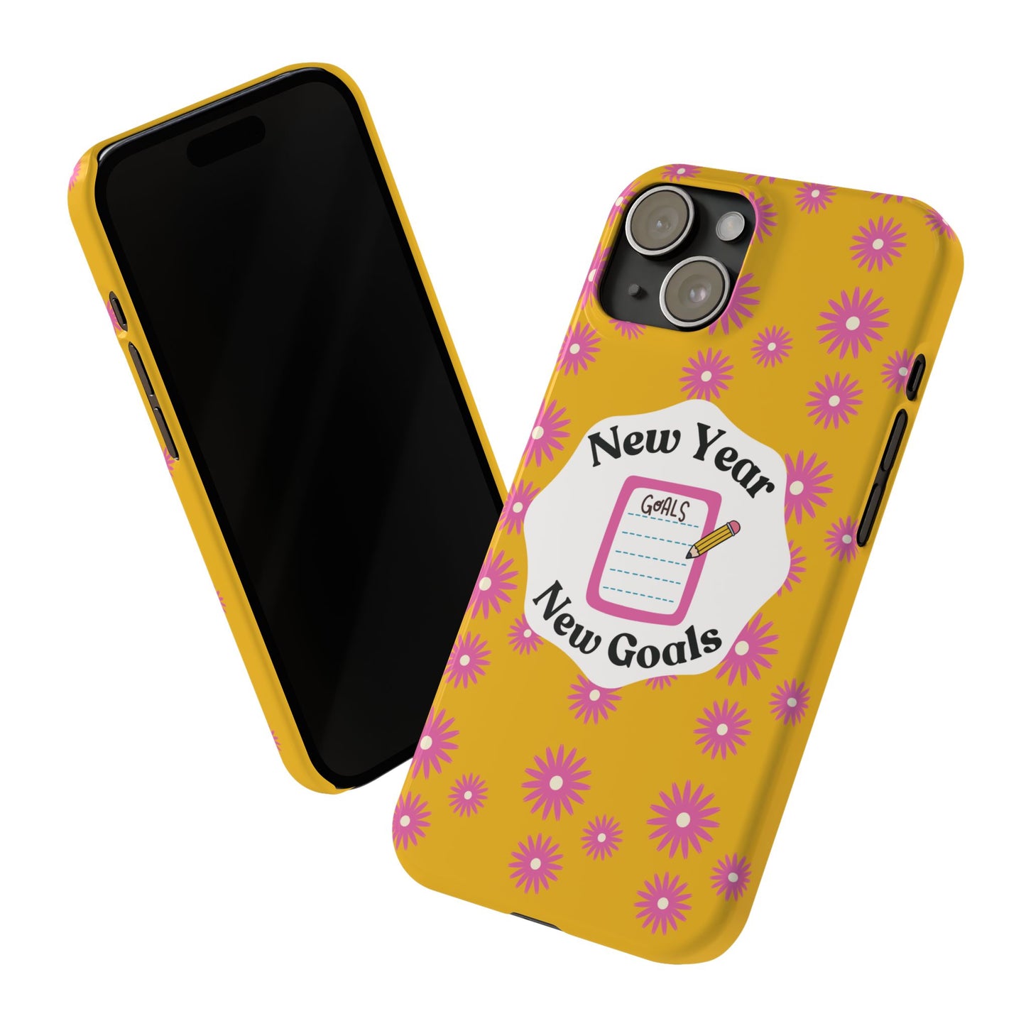 Uplifting Back To School iPhone Cover Yellow School Year Style Phone Accessory Trendy School Supplies Goals Reminder Positive Attitude Back To School Gear