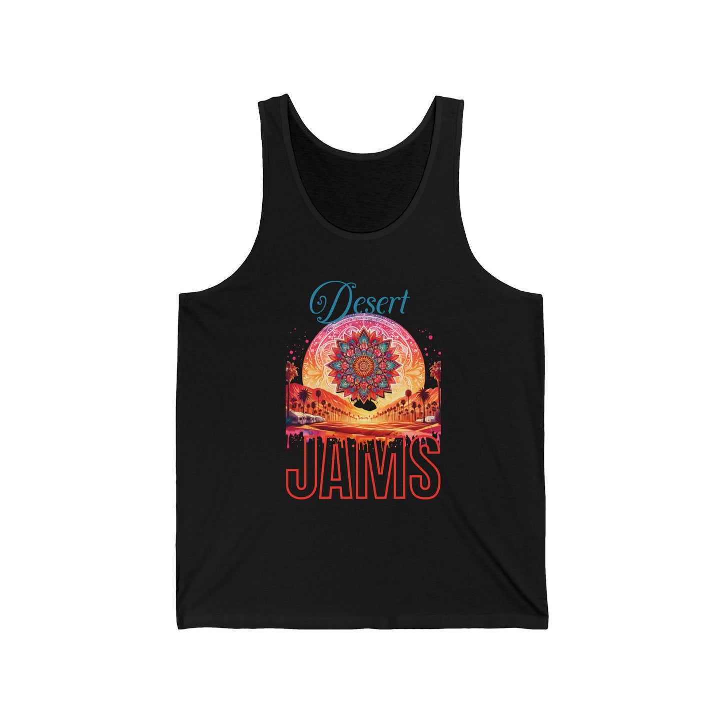 Bohemian Festival Tank Top Desert Jams Aztec Design Music Lovers Tee for Music Festivals Desert Vibes and Bohemian Style