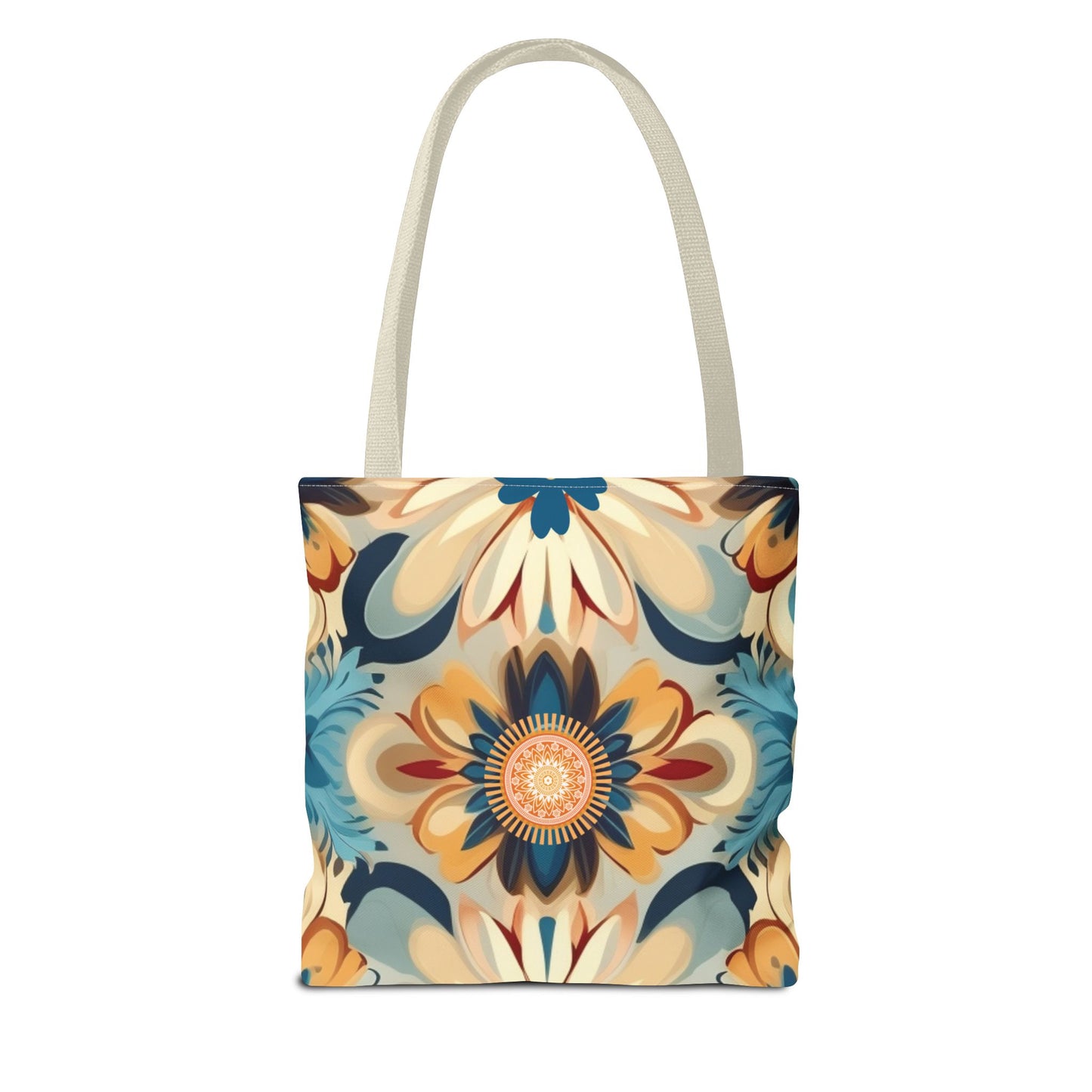 Bohemian Style Floral Tote With Medallion Accent Trendy Multipurpose Everyday Carryall Eye-Catching Design Fashionable Shopper