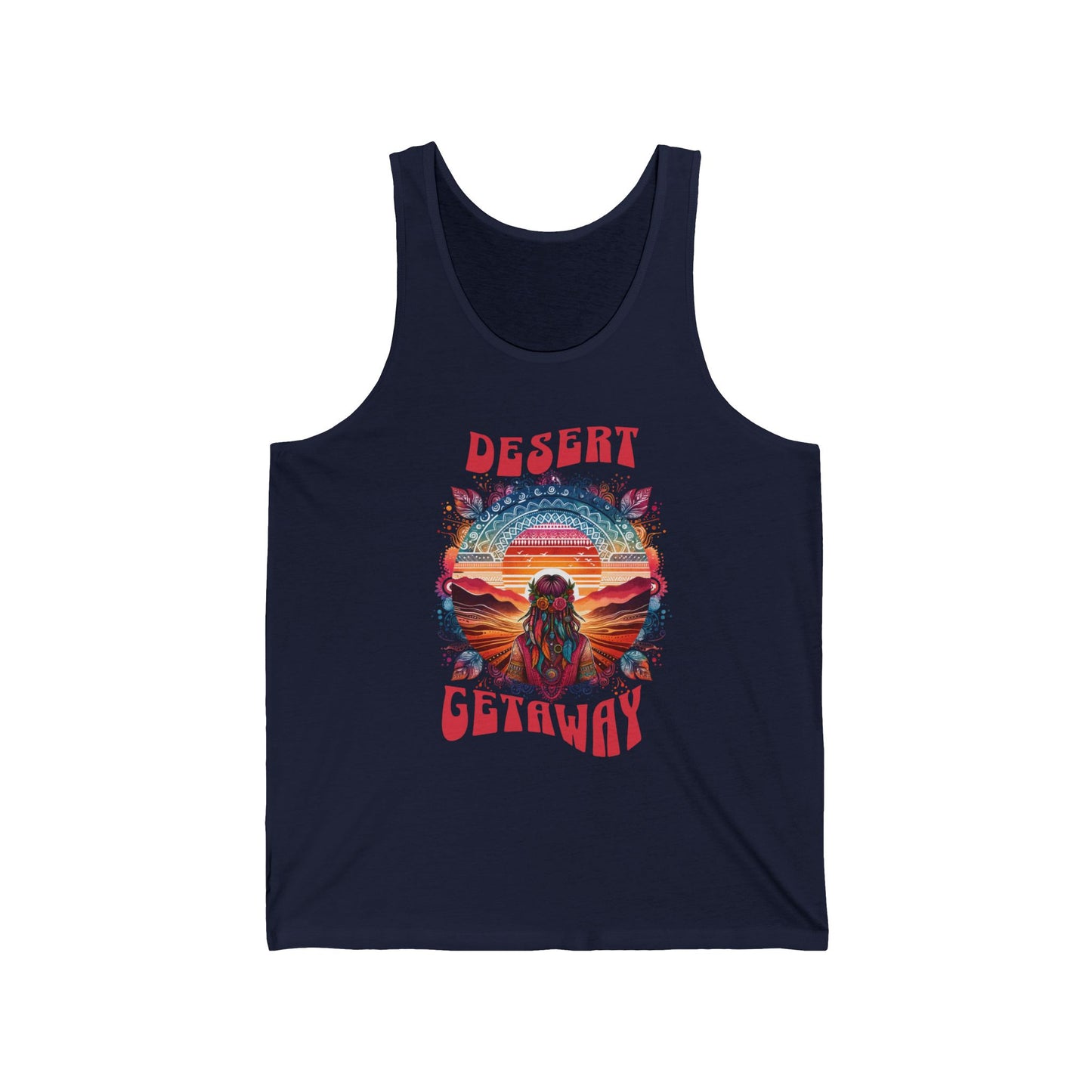 Boho Festival Tank Top for Music Lovers and Festival-Goers Bohemian Sunrise Tank Artistic Desert Design Adventure Wear