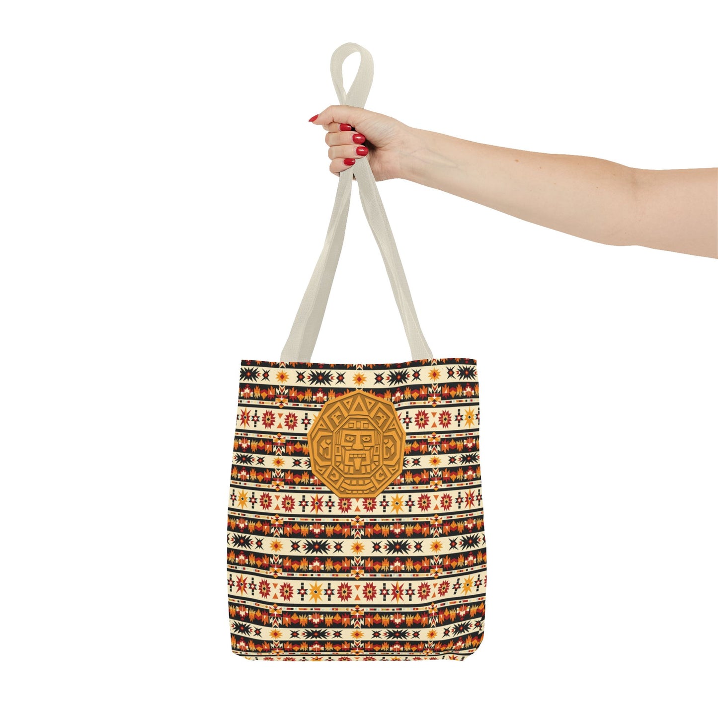 Southwestern Tote with Mayan Accent Fashionable Artistic Aztec Print Multiuse Bag for Weekend Getaways