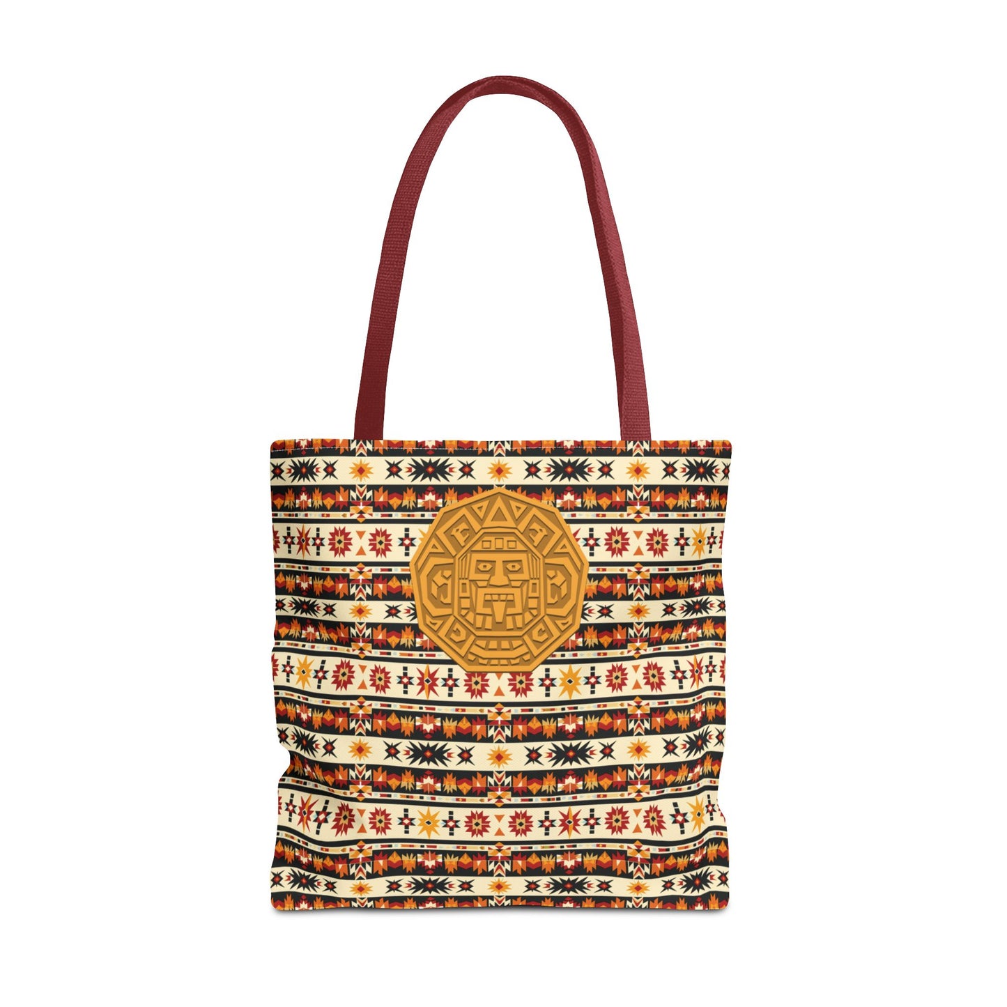 Southwestern Tote with Mayan Accent Fashionable Artistic Aztec Print Multiuse Bag for Weekend Getaways