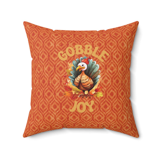 Fall Turkey-Themed Home Decor Accent Pillow Unique Home Decor Housewarming Gift Cushion Orange Geometric Whimsical Turkey Design Pillow