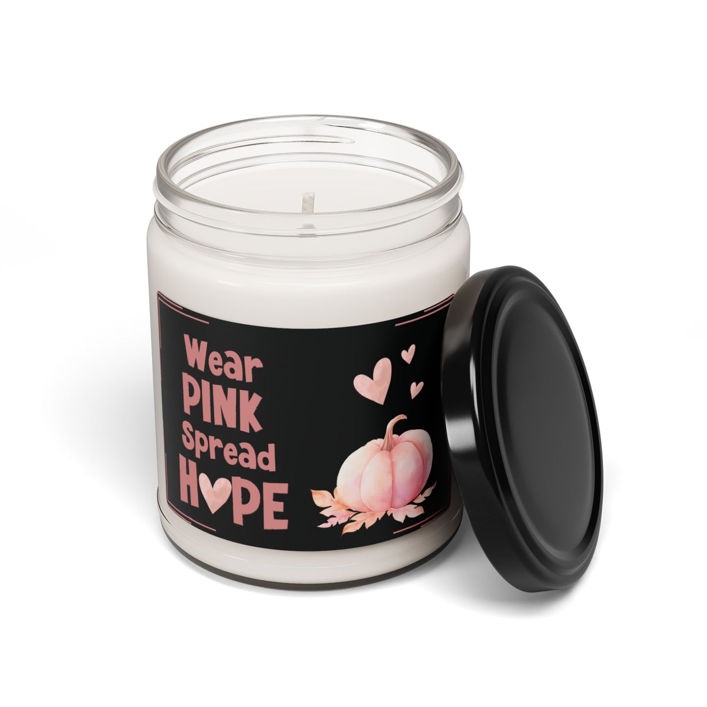 Pink Pumpkin Heart Tribute Candle Seasonal Breast Cancer Awareness Survivor Hope Candle Gift