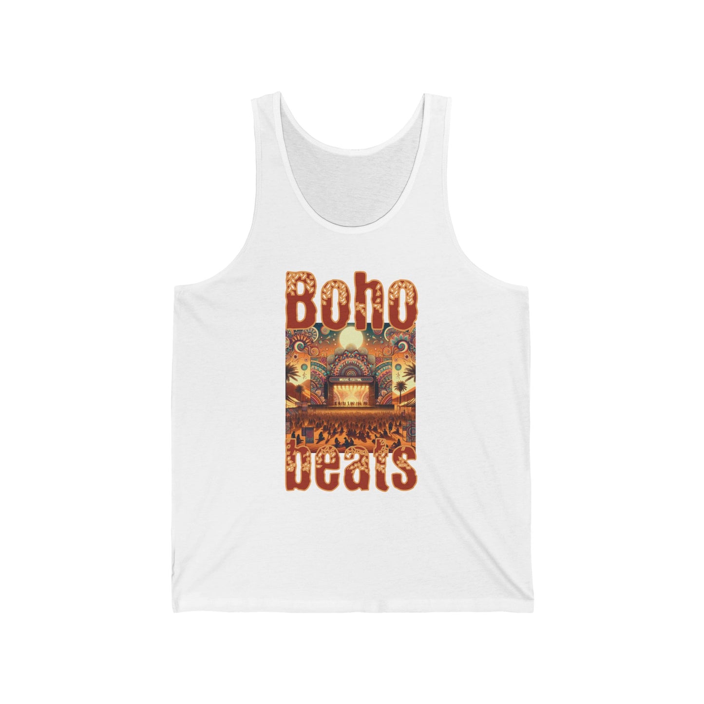 Boho Beats Tank Top Bohemian Festival Vibes For Music Lovers Desert Style Summer Wear