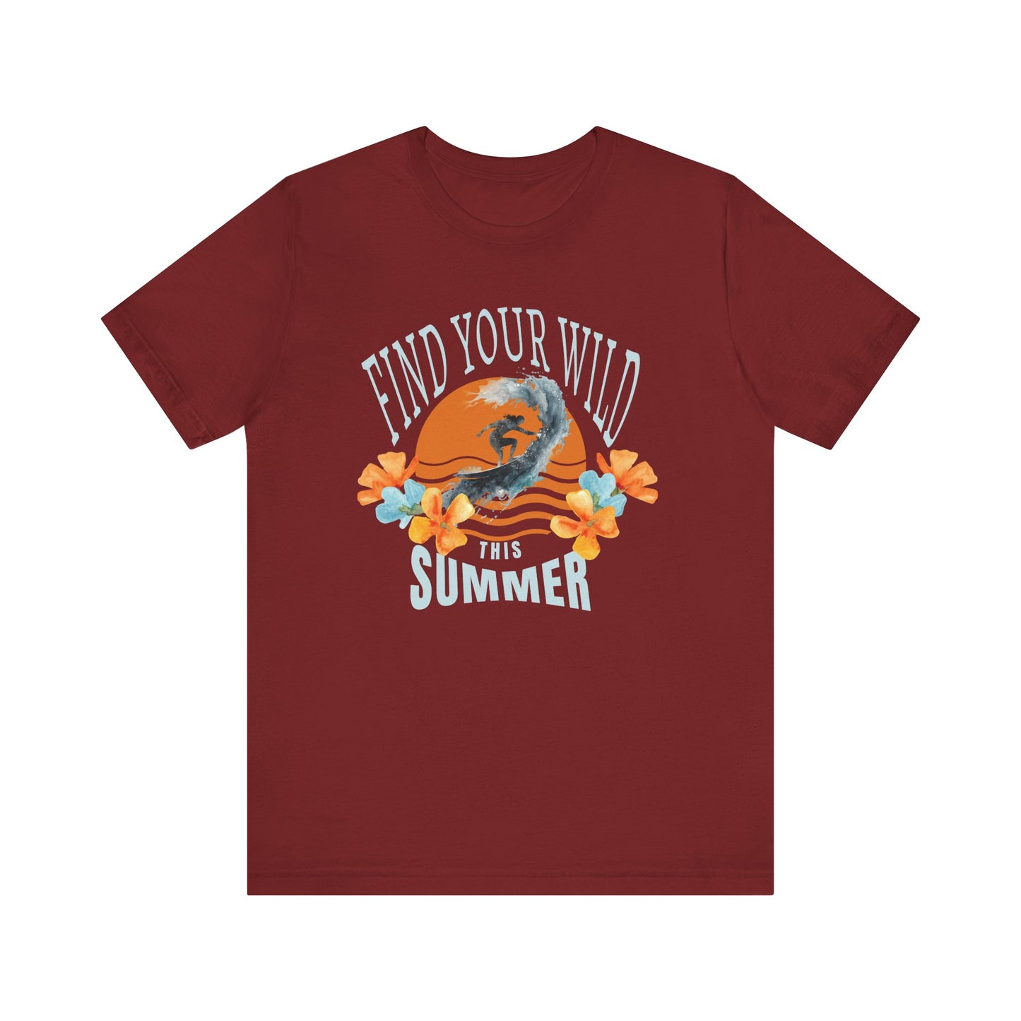 Surfer Tee Tropical Flowers and Sunset Beach Fashion Shirt for Surfing Enthusiasts and Ocean Lovers Summer Vibes Beachwear