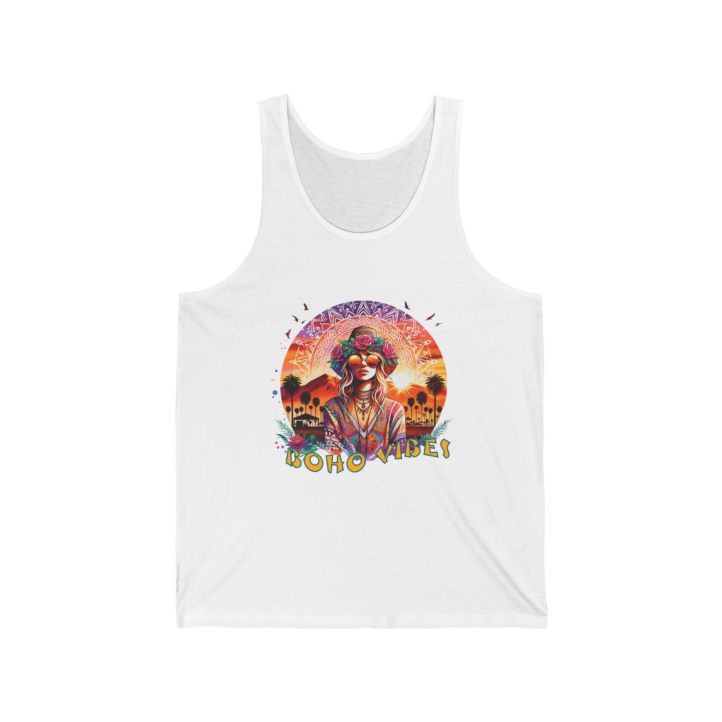 Boho Vibes Tank Top Festival Ready Bohemian Style for Music Lovers and Festival-Goers Tank Adventure Wear