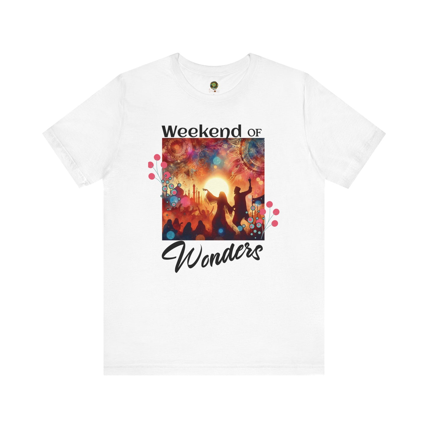 Festival Tee for Music Lovers Silhouette T-Shirt Trendy Weekend of Wonders Dancing Couple Festival Fashion Top Desert Music Shirt