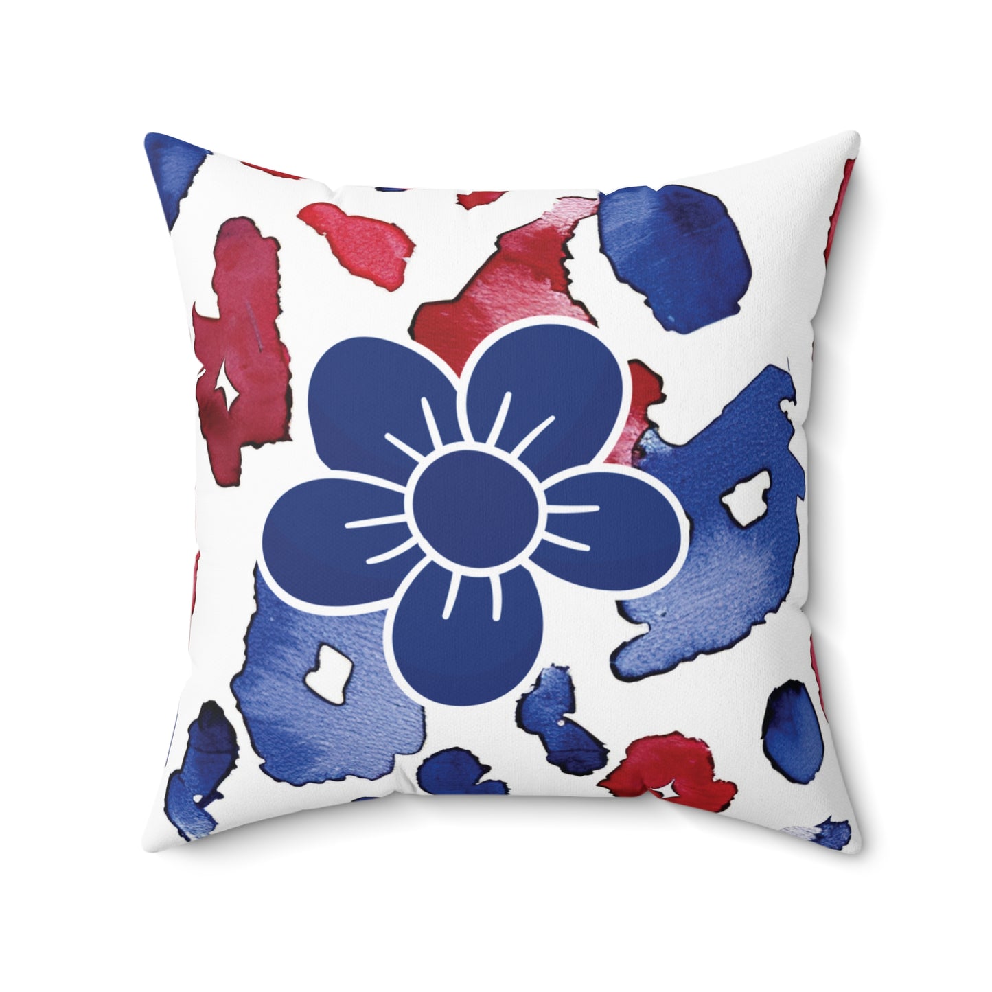 Independence Day Spun Polyester Square Pillow Summer Decor Holiday Throw Cushion Festive Home Design Red White and Blue Abstract Pillow