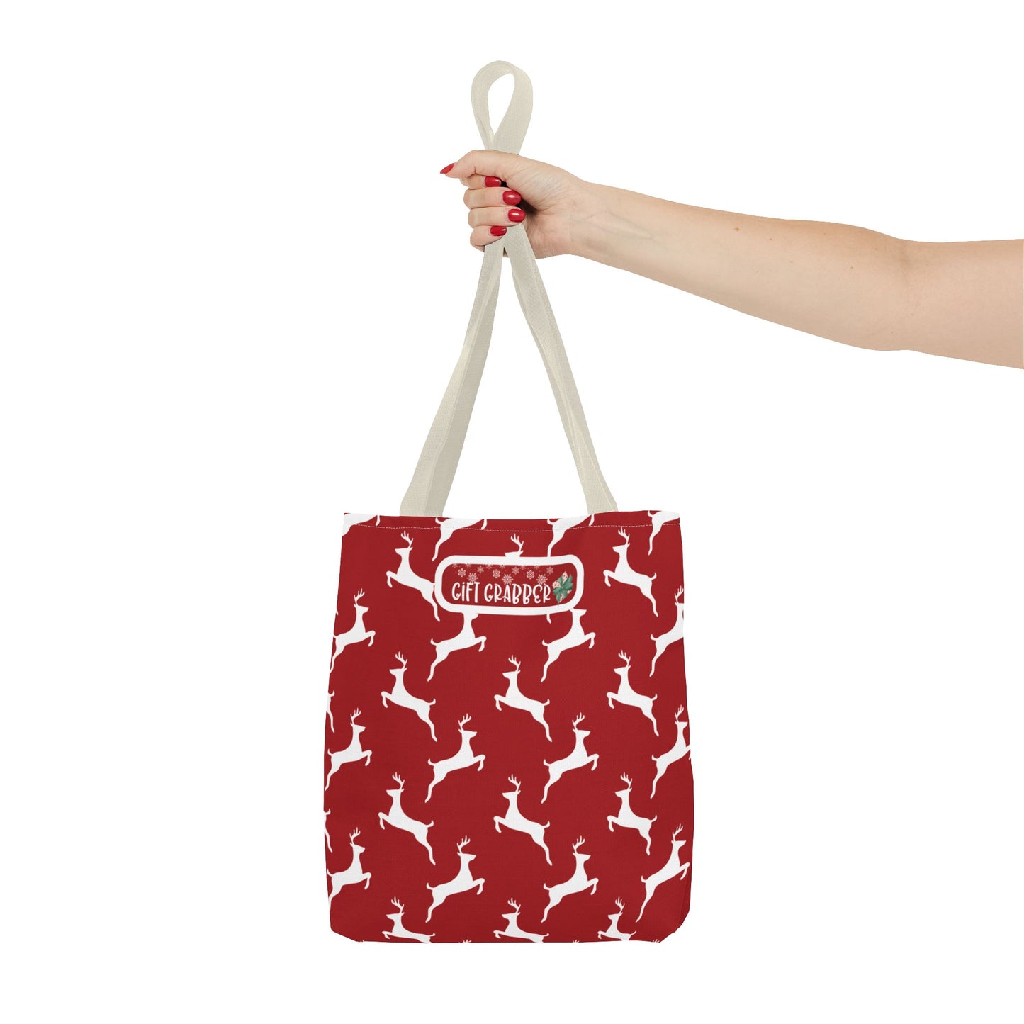 Christmas Reindeer Tote Bag Fun Seasonal Carryall Gift Grabber Tote Functional Shopping Bag Tote Gift For Someone Special