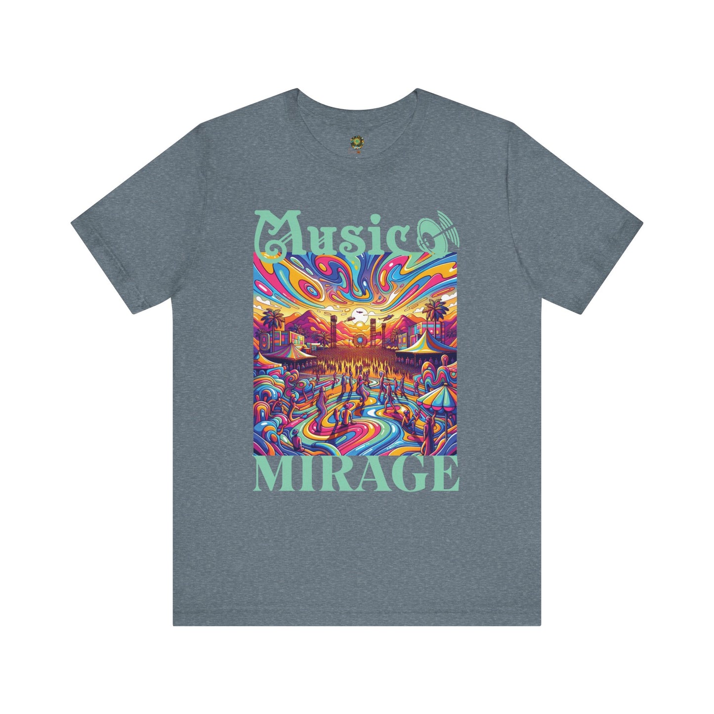 Music Mirage T-Shirt Bohemian Desert Festival Tee for Music Lovers Boho Desert Style Graphic T-Shirt