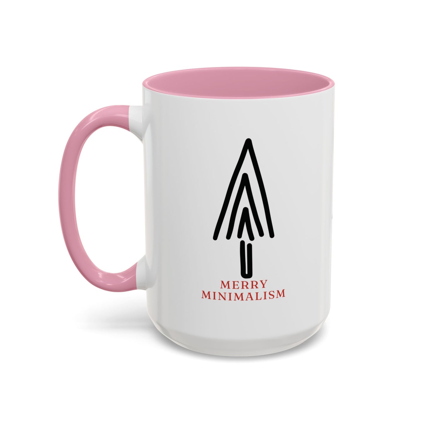 Merry Minimalism Geometric Tree 15 oz Red Accent Mug | Modern Christmas Tree Coffee Cup