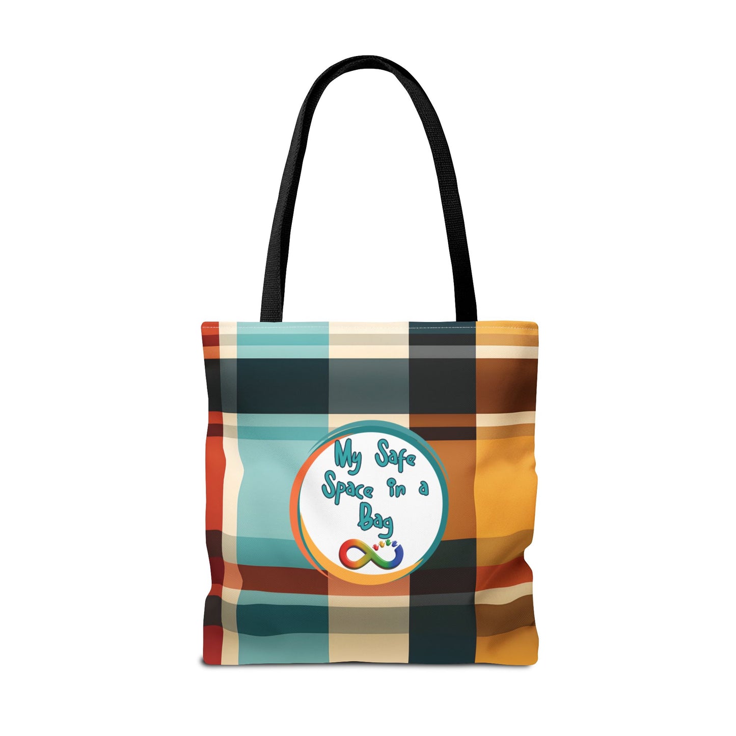 Plaid Autism Sensory Support Bag My Safe Space Neurodivergent Comfort Tote autism Awareness Schoolbag For Sensory Items Calming Essentials Therapy Bag
