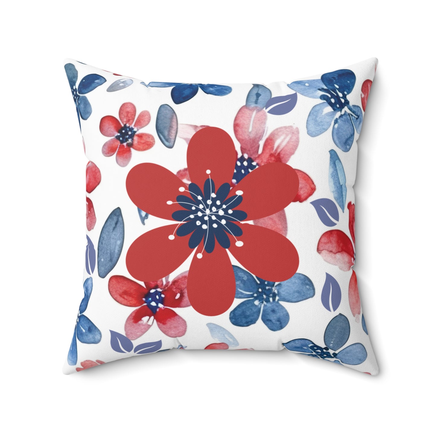 Independence Day Floral Design Holiday American Celebration Throw Pillow Patriotic Summer Decor Home Accent Festive Cushion