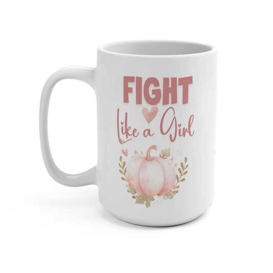 Resilience in Pink Pumpkin Mug for Breast Cancer Awareness Inspirational Fight Like a Girl Coffee Mug Design Thoughtful Mug Gift