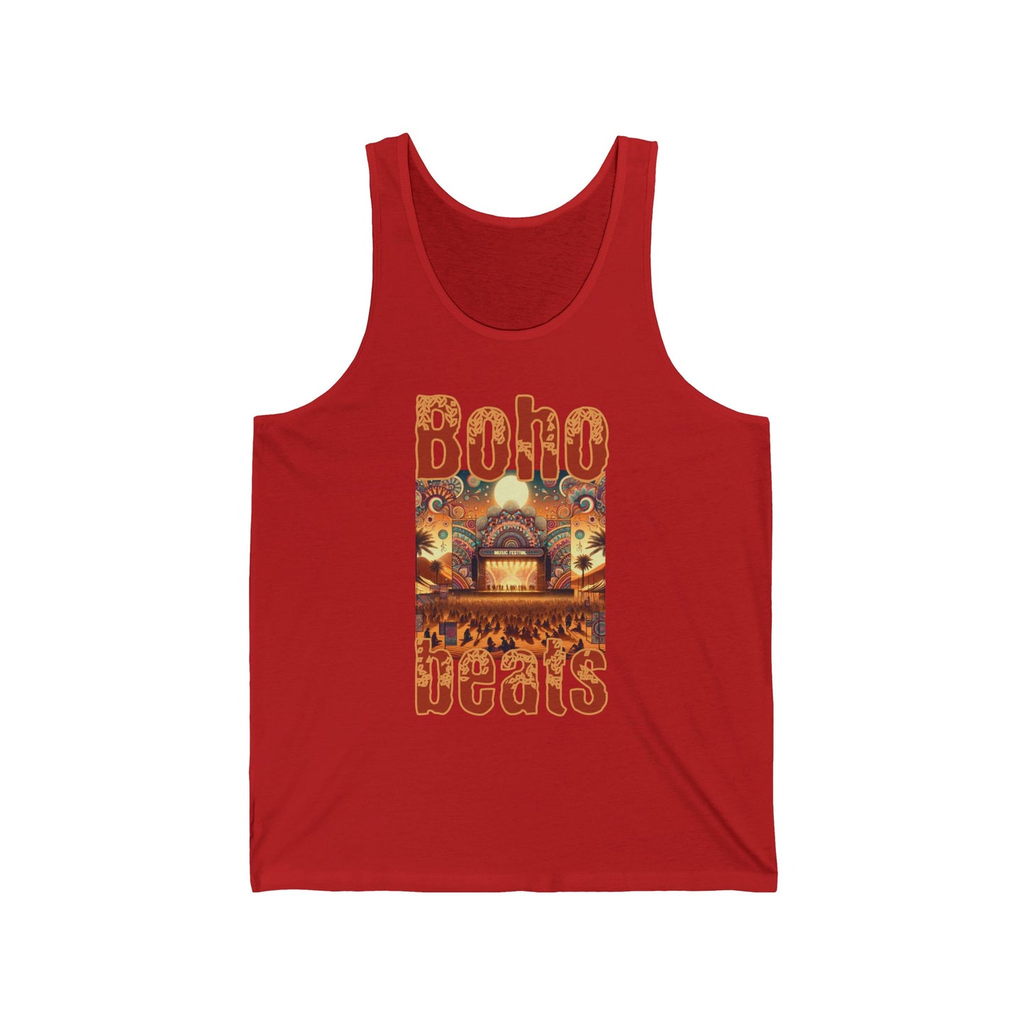 Boho Beats Tank Top Bohemian Festival Vibes For Music Lovers Desert Style Summer Wear