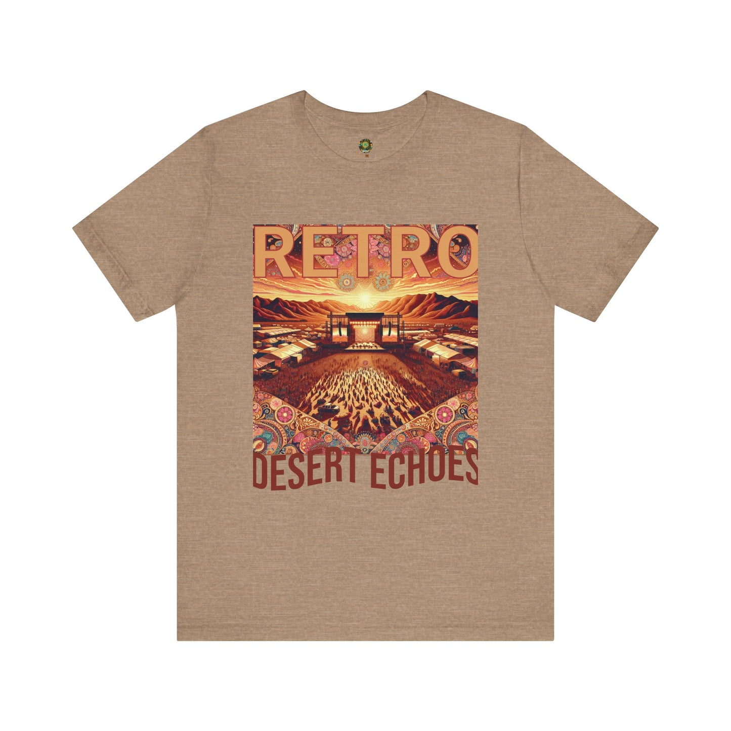 Retro Desert Echoes T-Shirt Bohemian Festival Tee for Music Lovers Boho Desert Style Graphic Tee