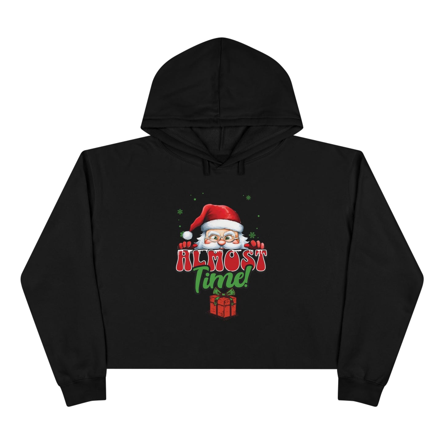 Christmas Peeking Santa Crop Hoodie Cute Christmas Sweatshirt Trendy Holiday Apparel Gift Fashion Holiday Countdown Hoodie