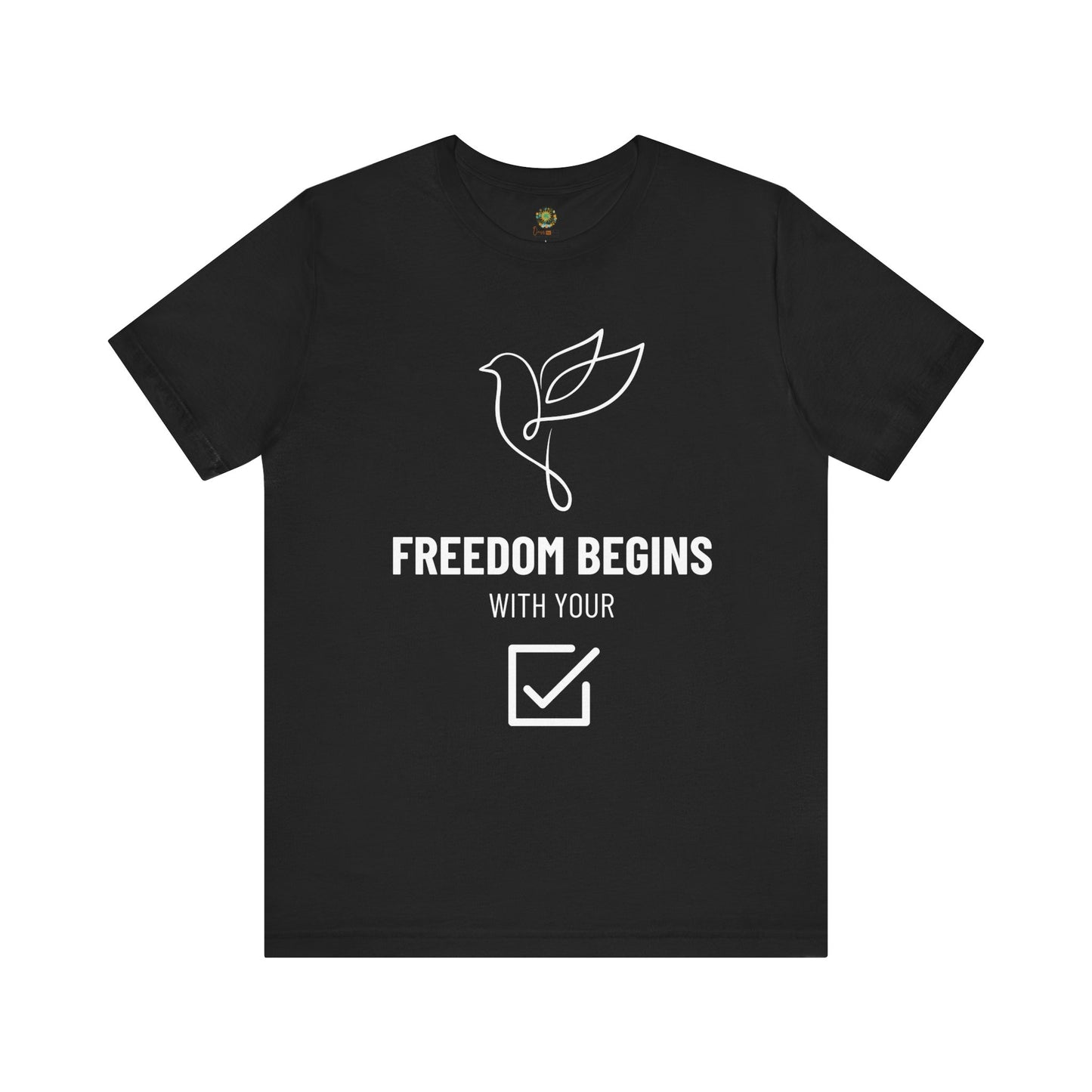 US Election 2024 T-Shirt Freedom Begins With Your Vote Inspirational Voting Rights Tee for Democracy Civic Pride