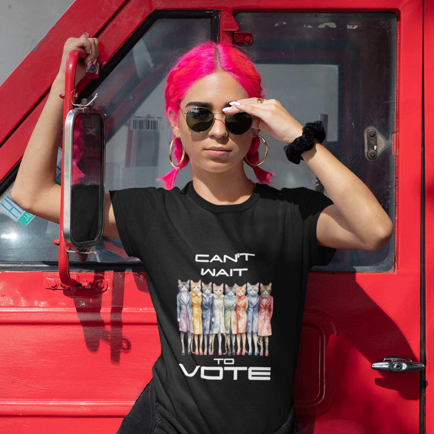 Trendy Voting T Shirt for Cat Lovers Playful Design Shirt Stylish Civic Engagement Trendy Political Fashionable Unique Voting Tee