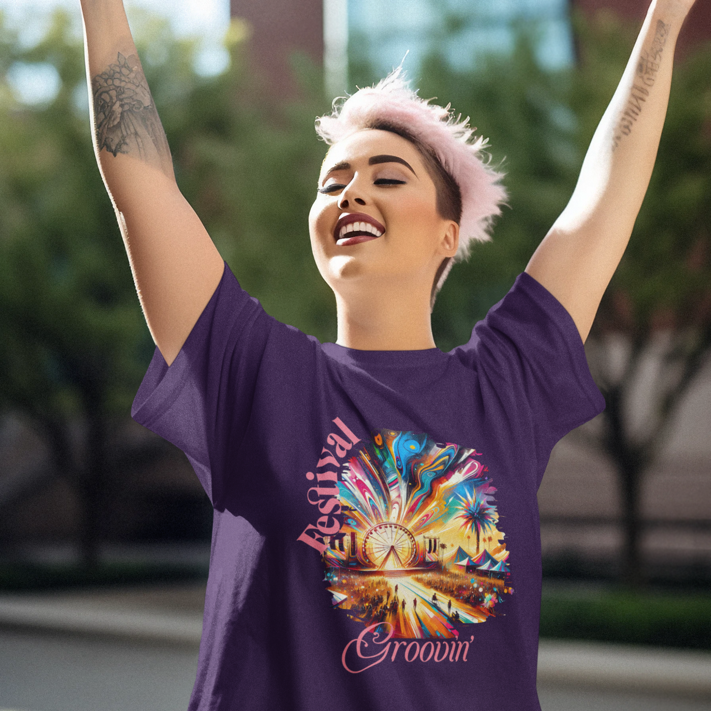 Festival Groovin T-Shirt Bohemian Music Festival Tee Desert Sunset Vibes for Music Lovers and Festival Goers