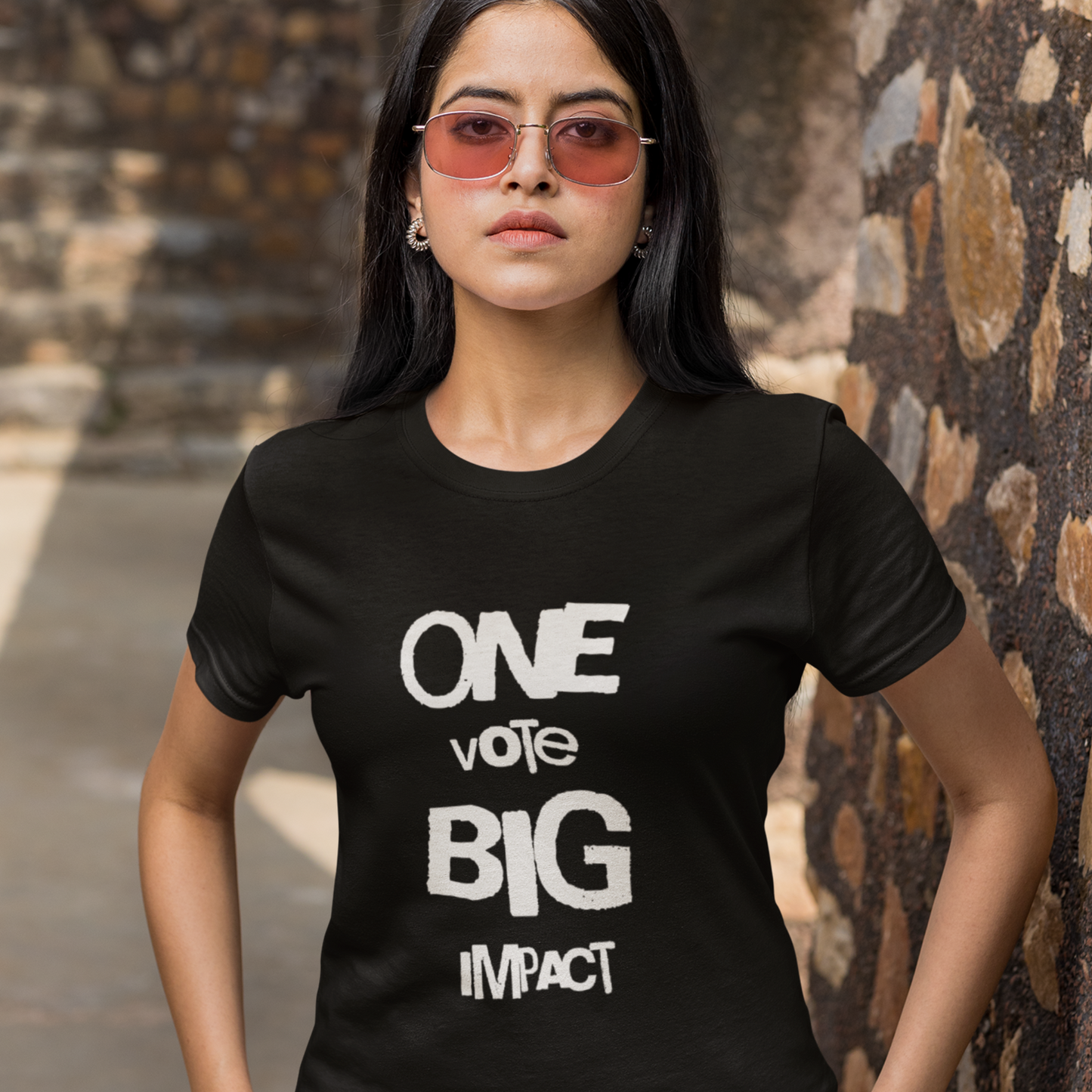 Trendy US Election 2024 Political T-Shirt One Vote Big Impact Civic Engagement Tee for Voters Democracy Support Voting Rights