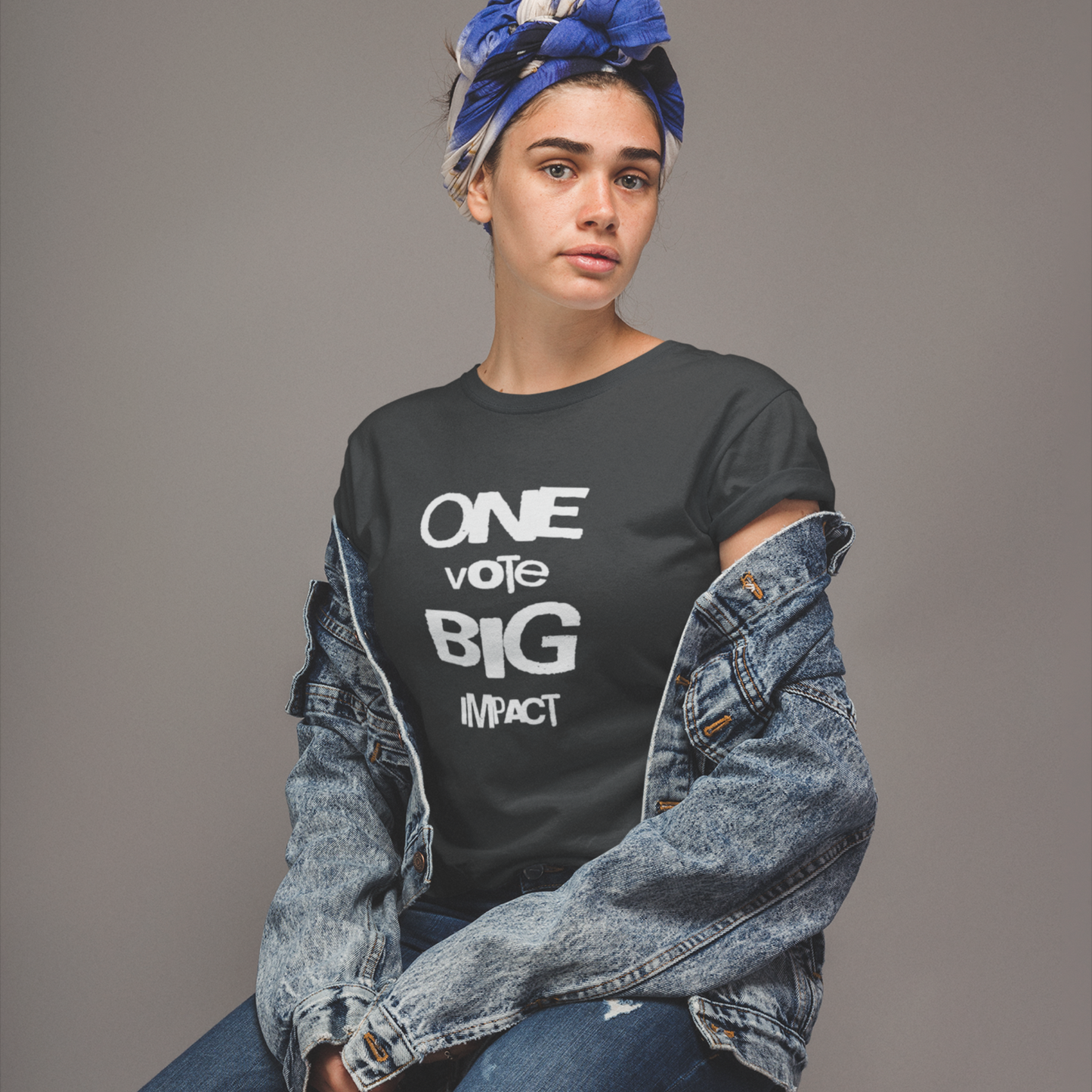Trendy US Election 2024 Political T-Shirt One Vote Big Impact Civic Engagement Tee for Voters Democracy Support Voting Rights