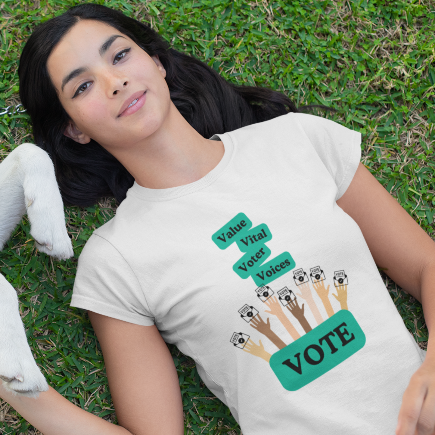 Unique Voting Design US Election 2024 T-Shirt Value Vital Voter Voices Graphic Hands Voting Tee Election Apparel