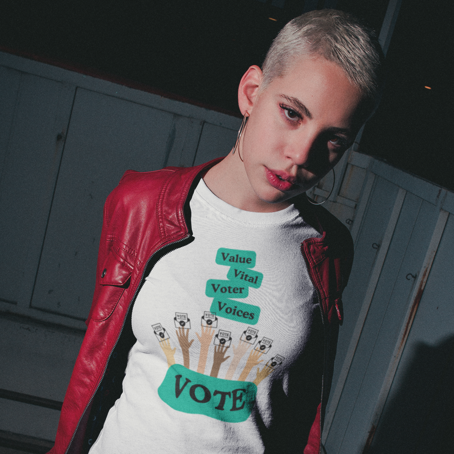 Unique Voting Design US Election 2024 T-Shirt Value Vital Voter Voices Graphic Hands Voting Tee Election Apparel