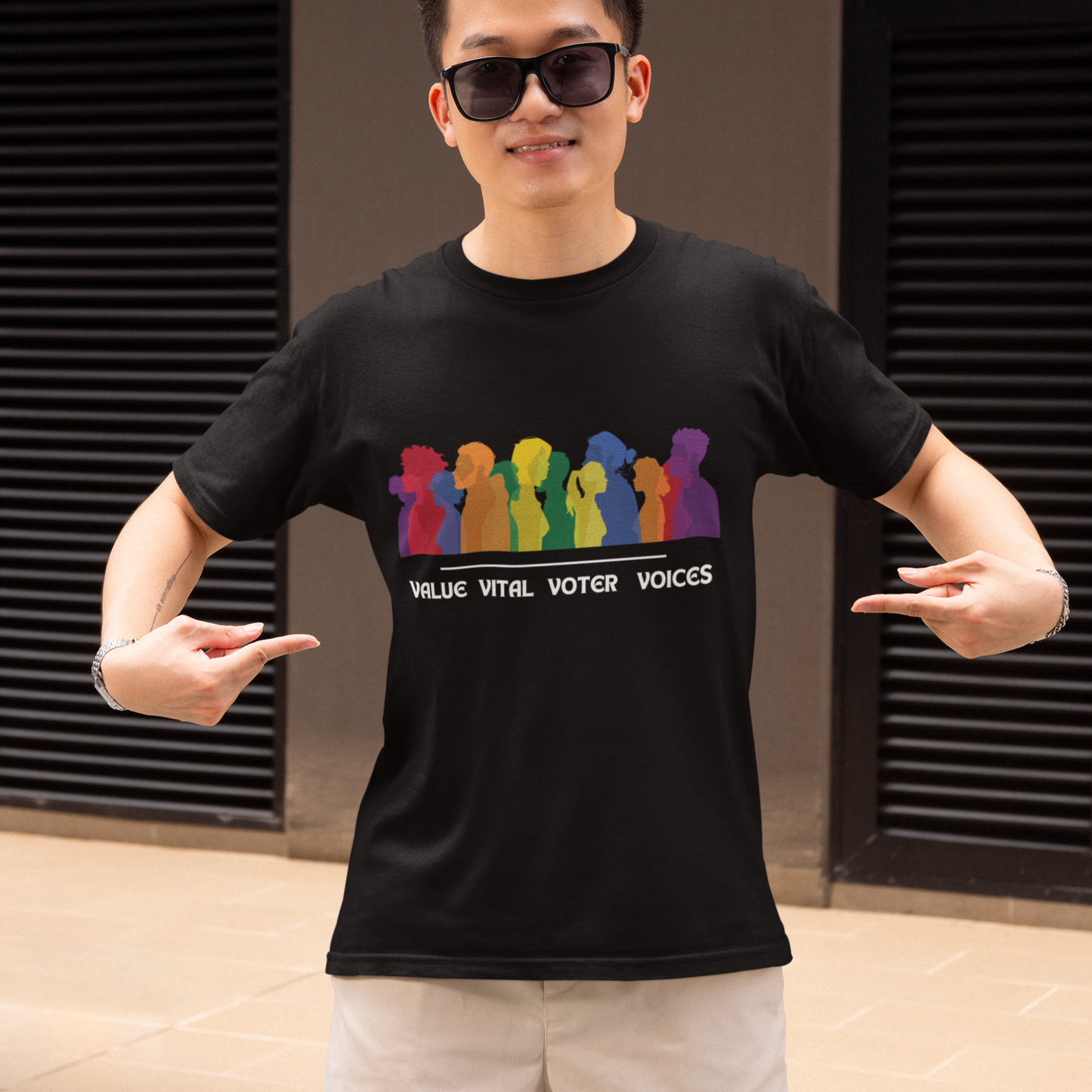 Civic Engagement Tee for Democracy Voting Rights US Election Season T-Shirt Value Vital Voter Voices Trendy Political Top