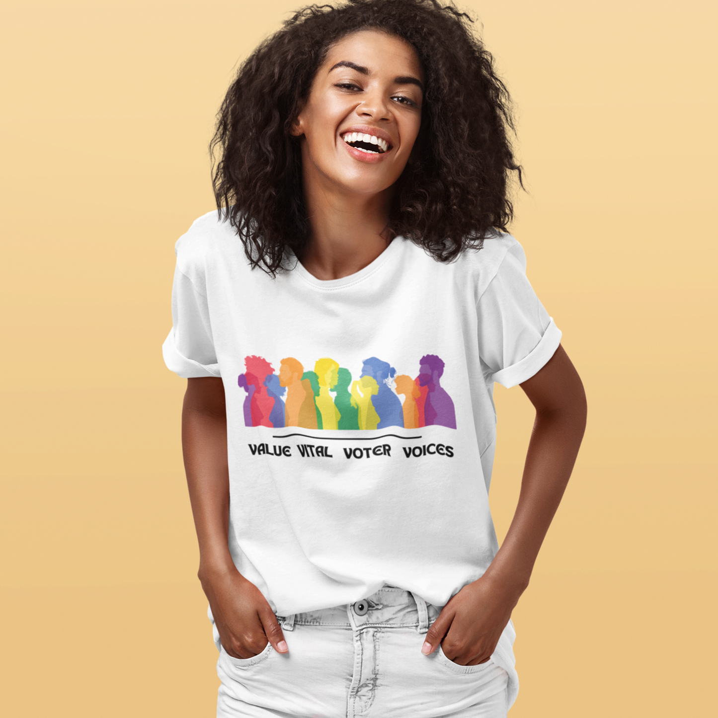 Civic Engagement Tee for Democracy Voting Rights US Election Season T-Shirt Value Vital Voter Voices Trendy Political Top