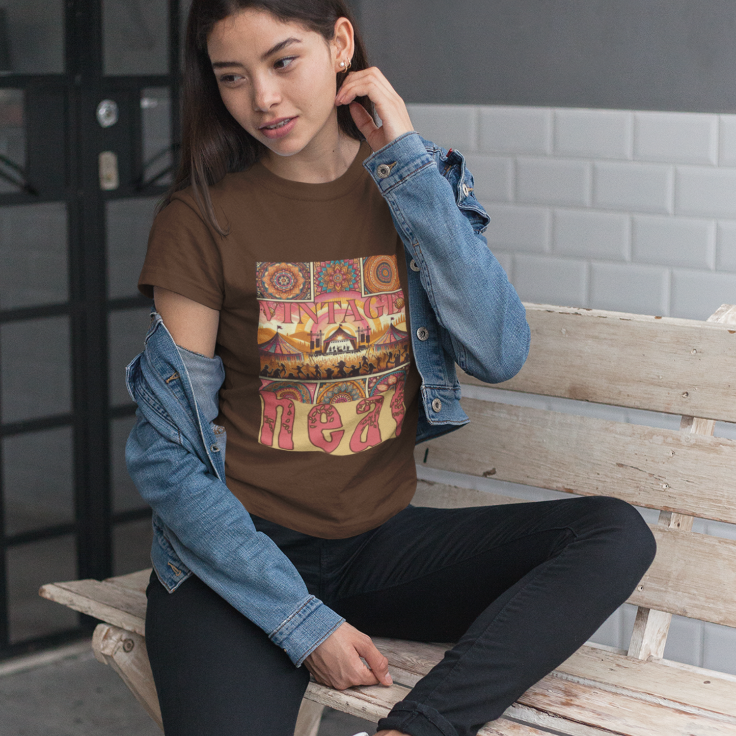Vintage Heat T-Shirt Bohemian Desert Music Festival Tee for Festival-Goers Music Lovers