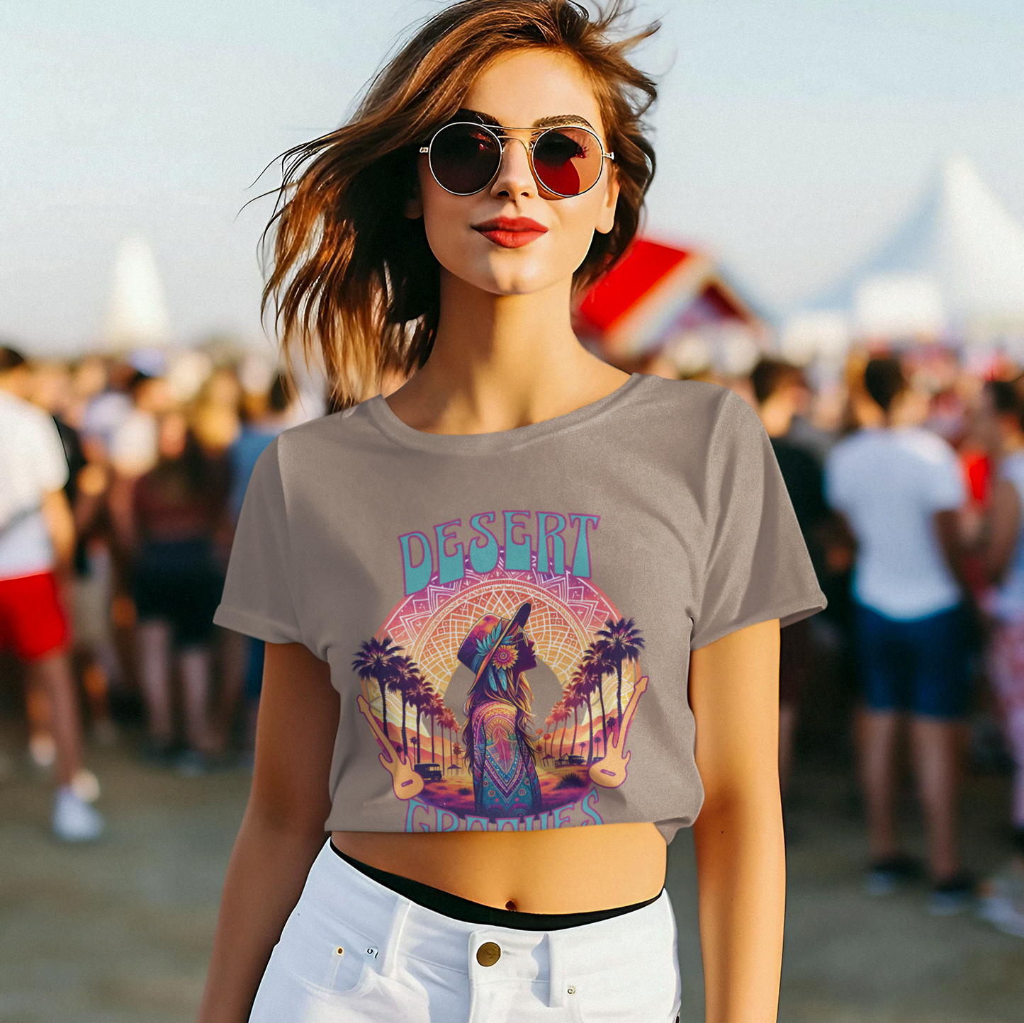 Bohemian T-Shirt Desert Grooves Festive Tee for Festival-Goers Music Festivals Boho Style Music Lovers