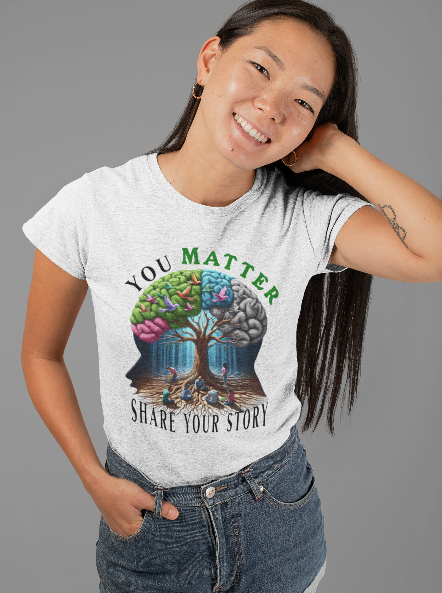 Motivating You Matter Share Your Story T-Shirt for Mental Health Awareness Tee Encouraging Sharing  and Self-Worth for Mental Wellness