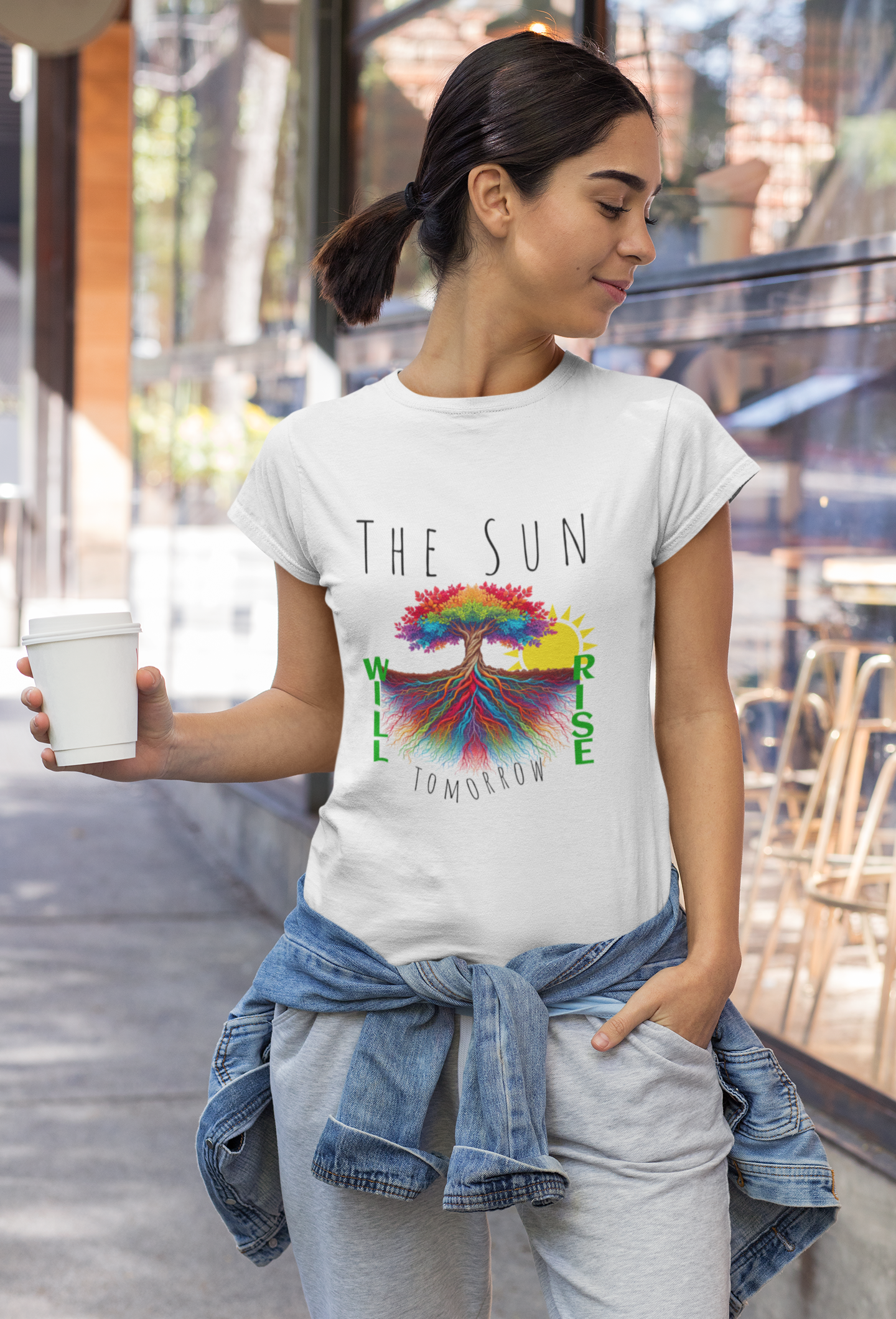 Uplifting Shirt for Mental Health Awareness Positive Vibes Inspirational Clothing Motivational The Sun Will Rise Tomorrow Tee