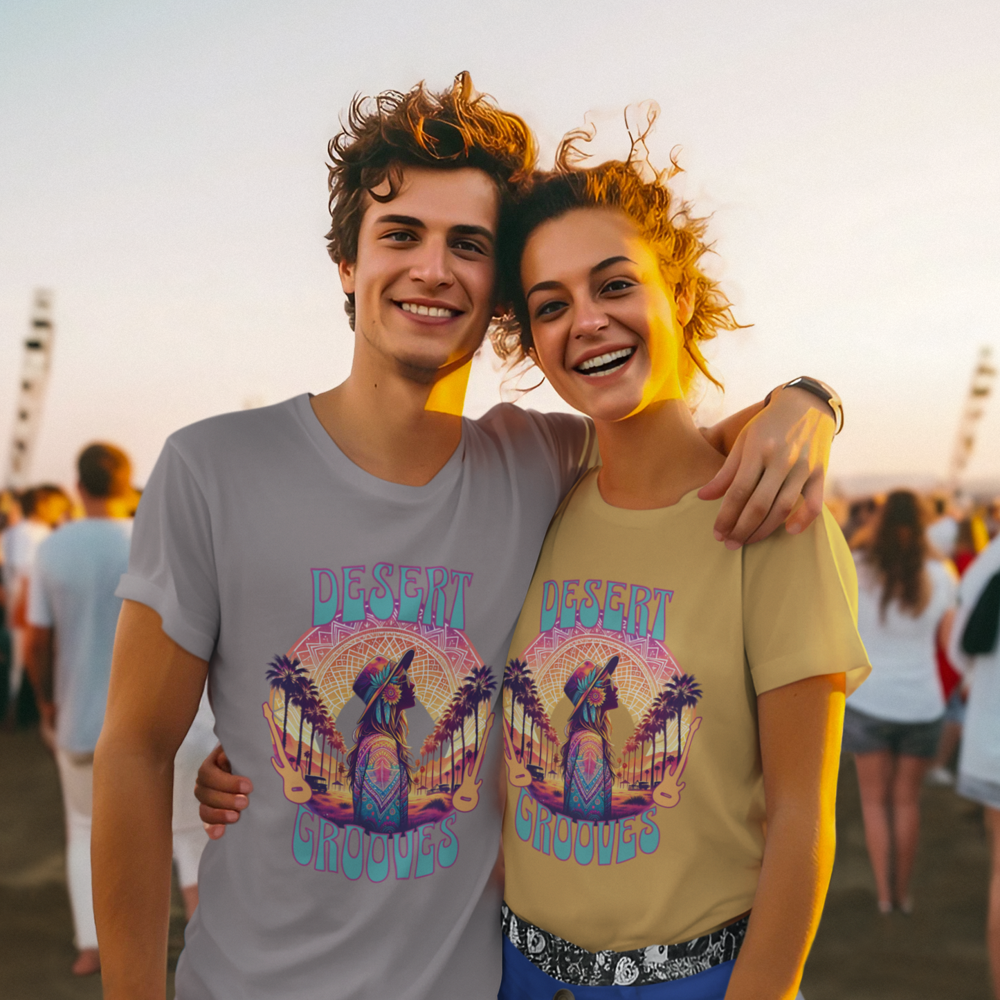 Bohemian T-Shirt Desert Grooves Festive Tee for Festival-Goers Music Festivals Boho Style Music Lovers