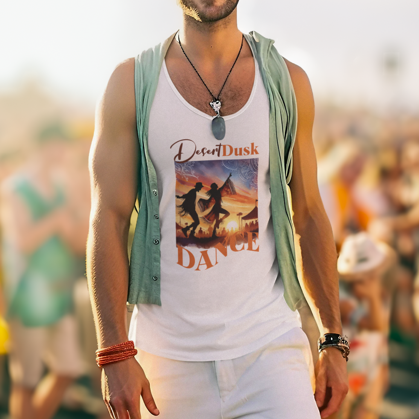 Festival-Goers Bohemian Tank Top Trendy Fashion Top Summer Festival Wear Desert Dusk Dance Tank Top for Music Lovers Sunset Style Boho Chic Summer Outfit